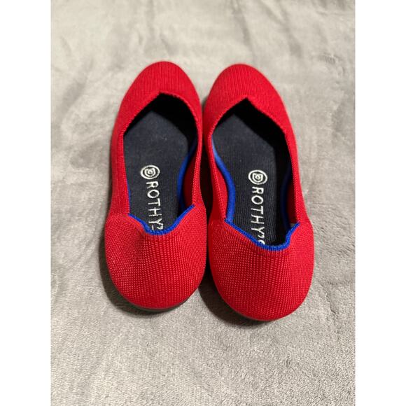Rothy’s Scooter Red Knit Ballet Flats Round Toe Size 7 The Point Formal Comfy - Picture 2 of 5